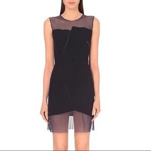 Sandro Rhode sheer insert sleeveless dress size M